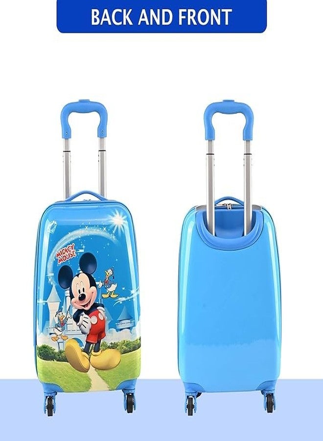 كوبير إندستريز حقائب سفر للأطفال من كوبر إندستريز، مصنوعة من البولي كربونات والبلاستيك ABS، مقاس 16 بوصة، للبنات والأولاد، مزودة بعجلات دوارة 360 درجة | حقيبة سفر صلبة للأطفال | DTB2018، ميكي - أزرق - Image 5